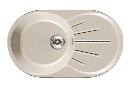 Мойка GRANFEST Rondo GF-R750L (750х460) Бежевый 328 круглая с крылом 443197