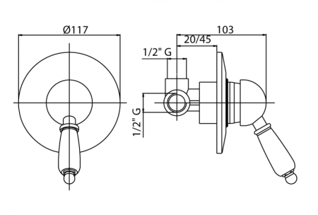 Смеситель CEZARES ELITE-DIM-02-Bi