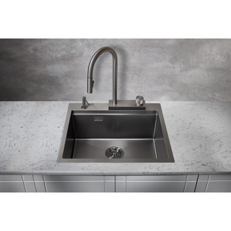 Кухонная мойка MILACIO Denia 57 Steel MC.77409 вороненая сталь