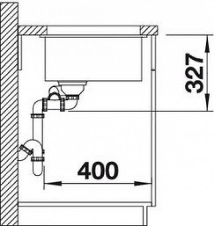 Кухонная мойка BLANCO SUBLINE 340/160-U SILGRANIT 523549 темная скала
