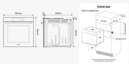 Духовой шкаф SAMSUNG NV7B4225ZAK/WT