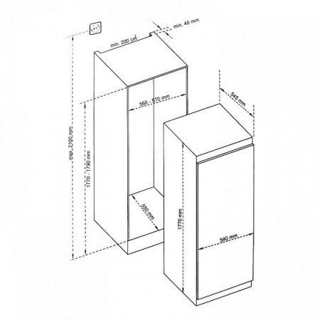Встраиваемый холодильник SCANDILUX RBI524EZ