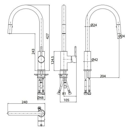 Смеситель M&Z MZ-Expo MZE11105 хром