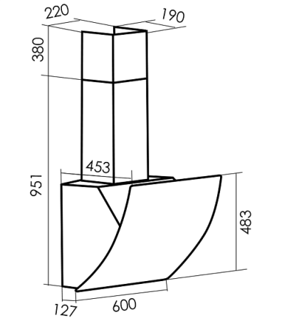 Вытяжка MBS FREESIA 160 GLASS BLACK