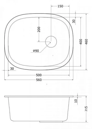 Кухонная мойка EMAR EMQ-1560.P морион