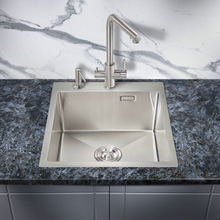 Кухонная мойка MILACIO Denia 46 Steel MC.77470 нержавеющая сталь