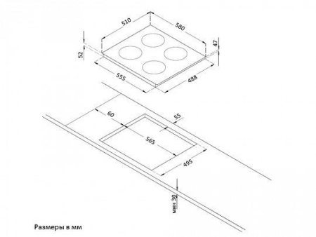 Поверхность KORTING HK 60001 BW