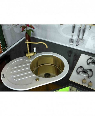 Кухонная мойка ZORG GL-7851-OV-WHITE-BRONZE