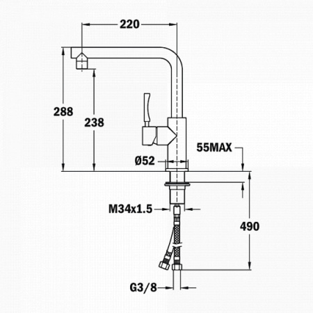 Смеситель для мойки TEKA inx 914 stainless steel