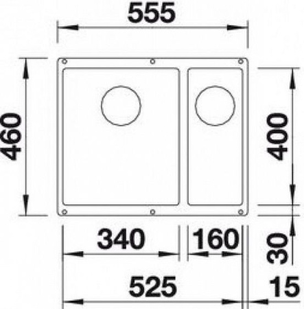 Кухонная мойка BLANCO SUBLINE 340/160-U SILGRANIT 523549 темная скала