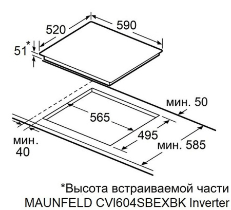 Варочная поверхность MAUNFELD CVI604SBEXBK Inverter