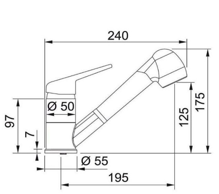 Смеситель FRANKE 115.0470.665 FRANKE NOVARA PLUS,бежевый,с выдвижным шлангом