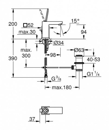 Смеситель GROHE Eurocube Joy 23654000