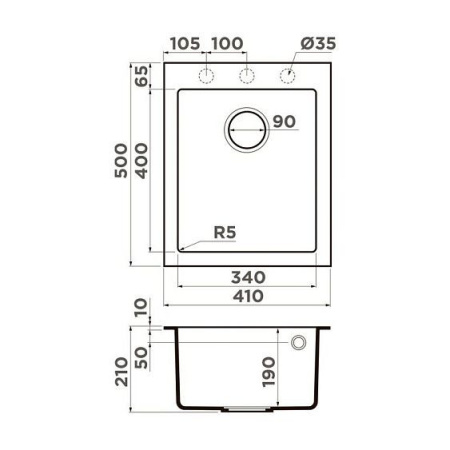 Кухонная мойка OMOIKIRI Bosen 41-ES (4997205)