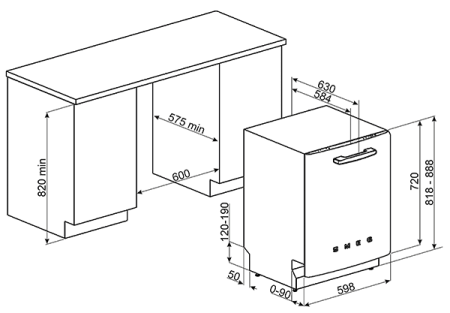 Посудомоечная машина SMEG st2fabne2