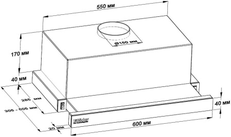Вытяжка BACKER TH60L-2F100-BG
