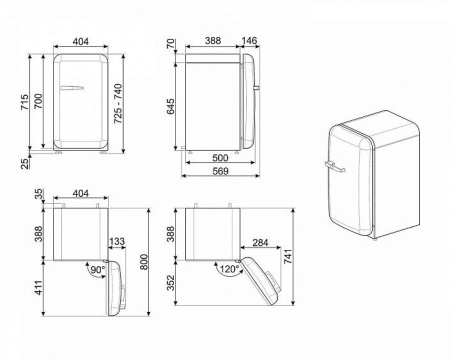 Минибар SMEG FAB5RCR5
