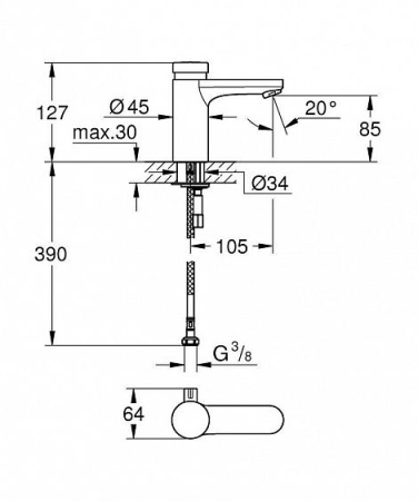 Смеситель GROHE Eurosmart Cosmopolitan T 36317000