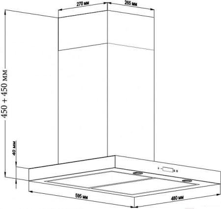Вытяжка BACKER CH60E-MC-L200 Inox BG