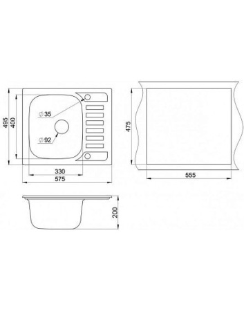 Кухонная мойка EMAR EMQ-1575.Q топаз