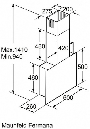 Вытяжка MAUNFELD Fermana 60 чёрный