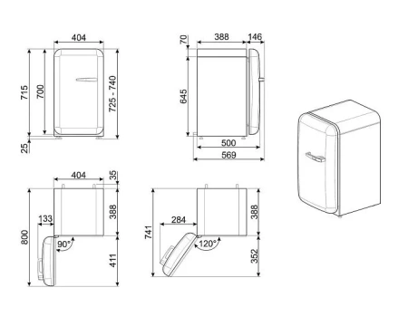 Мини-бар SMEG FAB5LWH6