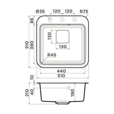 Кухонная мойка OMOIKIRI Tasogare 51-GR/Leningrad grey (4993740)