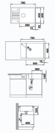 Кухонная мойка BLANCO ZIA XL 6S Compact 523273 антрацит