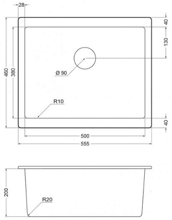 Кухонная мойка EMAR EMQ-1555.P агат