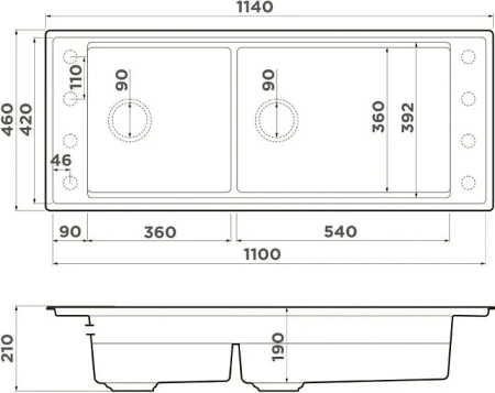 Кухонная мойка OMOIKIRI Sintesi Pro 114-2-GB (4997451)