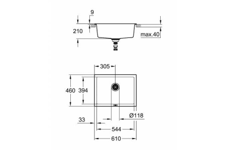 Кухонная мойка GROHE K700 серый гранит 31655AT0