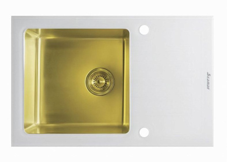 Мойка Seaman Eco Glass SMG-780W Gold (PVD)