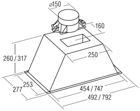 Вытяжка CATA GL75X/A