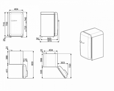 Минибар SMEG FAB5RSV3