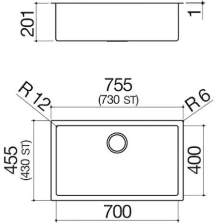Кухонная мойка BARAZZA 1QR70I