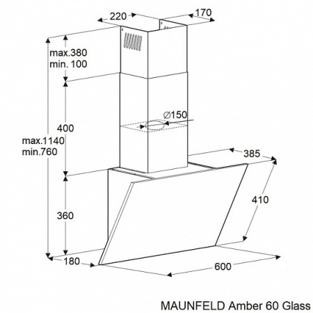 Вытяжка MAUNFELD Amber 60 Glass белый