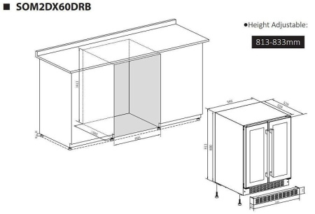 Винный шкаф TEMPTECH SOM2DX60DRB