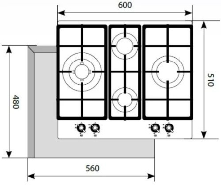 Газовая поверхность LEX GVG 643C BL