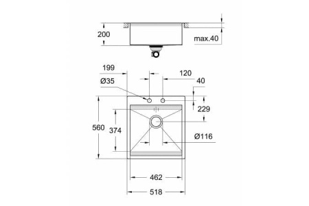 Кухонная мойка GROHE K800 нержавеющая сталь 31583SD1