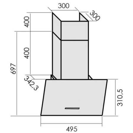 Вытяжка MBS ACCACIA 150 GLASS WHITE