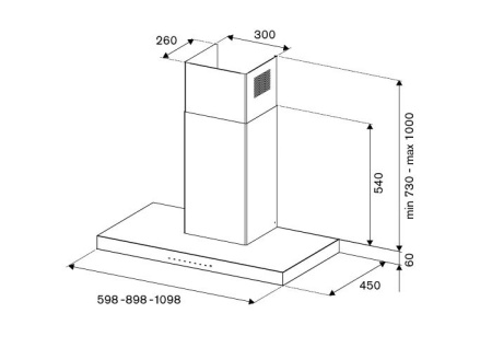 Вытяжка BERTAZZONI KT60P1XV
