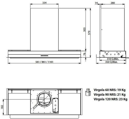 Вытяжка FALMEC VIRGOLA TOUCH NRS 90