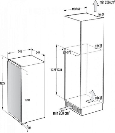 Встраиваемый холодильник GORENJE rbi 5121 cw