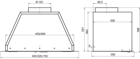 Вытяжка ELIKOR Врезной блок Flat 52П-650-К3Д черный/черный