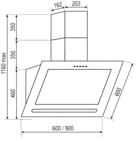 Вытяжка RAINFORD RCH-3637 Black glass