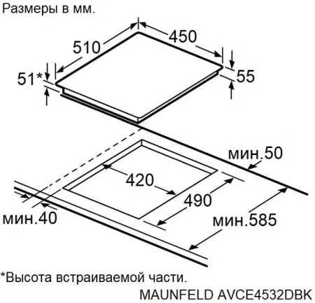 Варочная поверхность MAUNFELD AVCE4532DBK