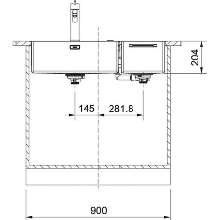 Кухонная мойка FRANKE Box Center BWX 220-54-27 TL рабочий центр справа