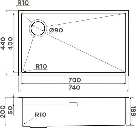 Кухонная мойка OMOIKIRI Taki 74-U/IF-L Side GB (4997473)