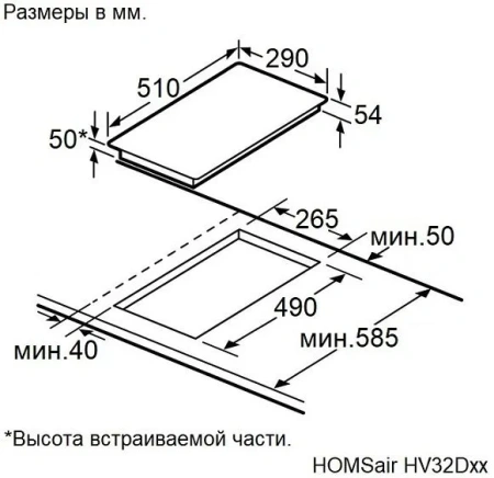 Варочная поверхность HOMSair HV32DBK
