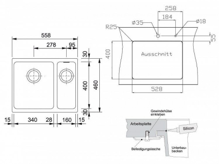 Мойка FRANKE 125.0277.706  kbg 160 3,5''под ст,ваниль